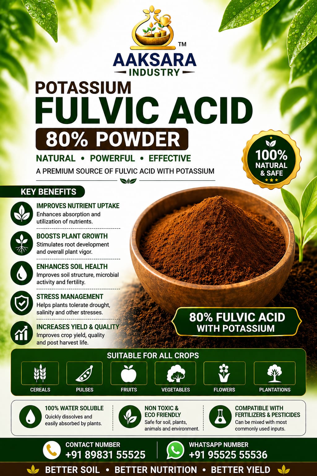 Potassium Fulvic Acid 80% Powder Packaging